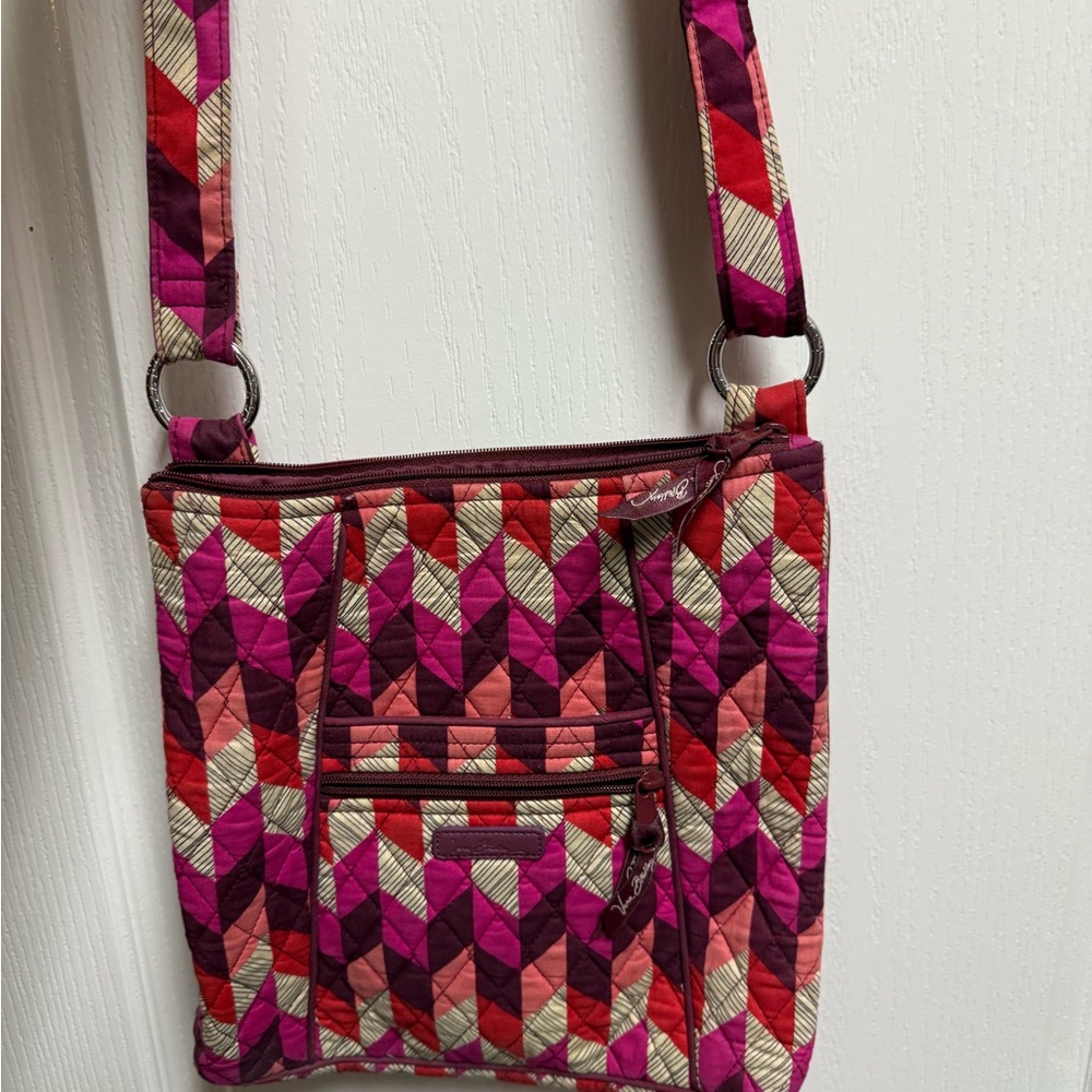 Vera Bradley Pink and Red Geometric Crossbody Bag